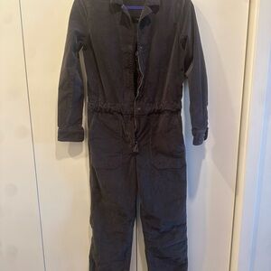 Faherty Black Jumpsuit with Relaxed Fit and Belted Waist